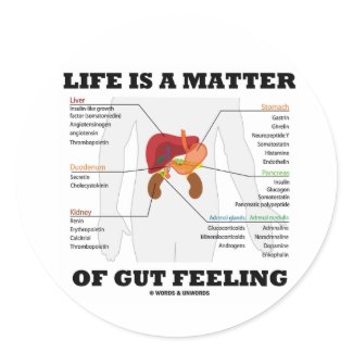 Life Is A Matter Of Gut Feeling (Anatomical Humor) sticker