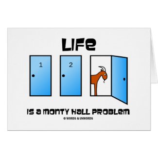 Life Is A Monty Hall Problem (Three Doors) card