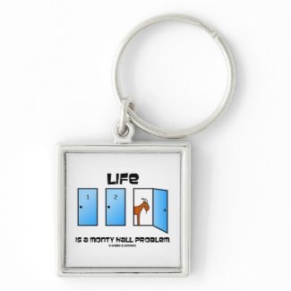 Life Is A Monty Hall Problem (Three Doors) keychain