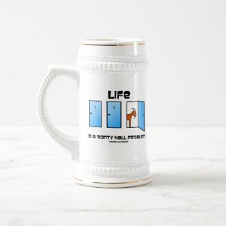 Life Is A Monty Hall Problem (Three Doors) mug