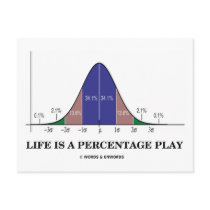 Life Is A Percentage Play (Statistics Humor) postcards by wordsunwords Life Is A Percentage Play (Statistics Humor) postcards