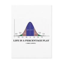 Life Is A Percentage Play (Statistics Humor) Post Card