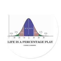 Life Is A Percentage Play (Statistics Humor) stickers by wordsunwords Life Is A Percentage Play (Statistics Humor) stickers