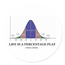 Life Is A Percentage Play (Statistics Humor) Round Sticker