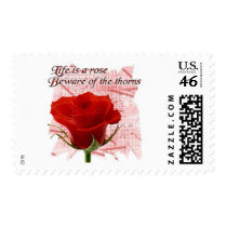 Life is a rose postage stamps
