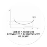 Life Is A Series Of Economies &amp; Diseconomies Round Sticker