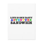 Life Is A Tasty Adventure Sandwich (rainbow) Postcards