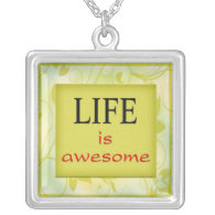 Life Is Awesome - 3 Word Quote Necklace