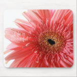 Life is Beautiful Pink Gerber Daisy Mousepad mousepads