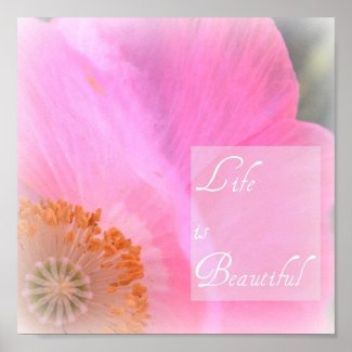 Life is Beautiful Poppy Poster print