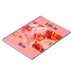 Life is Beta notebook custom Pink Rose Flowers