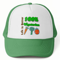 Life is Better 100 Percent Vegetarian hats by vegetariangiftshop Life is Better 100 Percent Vegetarian hats
