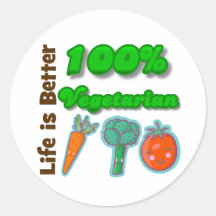 Life is Better 100 Percent Vegetarian Sticker