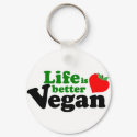 Life is better Vegan keychain
