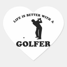 Life is better with a Golfer Heart Sticker