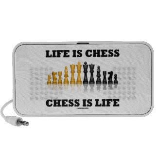 Life Is Chess Chess Is Life (Reflective Chess Set) Mp3 Speakers