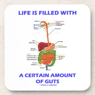 Life Is Filled With A Certain Amount Of Guts Drink Coasters