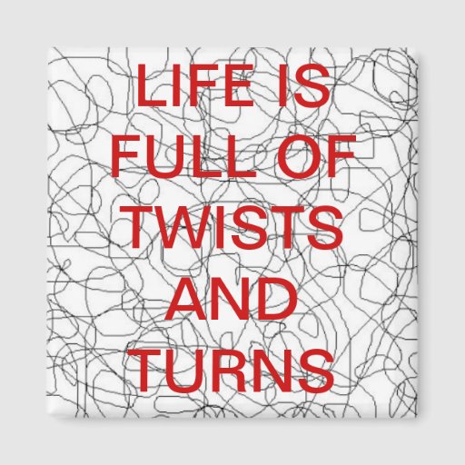 life-is-full-of-twists-and-turns-magnet-zazzle