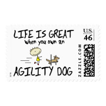 Life is Great Agility Dog Postage Stamps