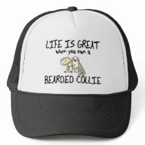 Life is Great Bearded Collie Hat (Fawn)