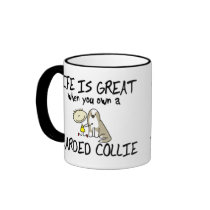 Life is Great Bearded Collie Mug (Fawn)