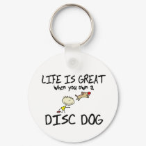 Life is Great Disc Dog Keychain by MenagerieMayhem Life is Great Disc Dog Keychain