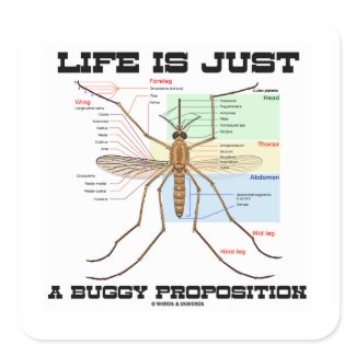 Life Is Just A Buggy Proposition (Mosquito Humor) sticker