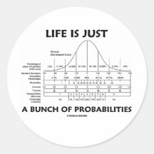 Life Is Just A Bunch Of Probabilities (Stats Fun) Round Stickers