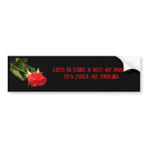 Life is like a bed of rosesIt's full ... bumper stickers by jenniferpissarra Life is like a bed of rosesIt's full ... bumper stickers