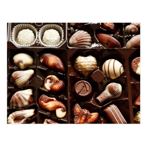 Life is like a box of chocolates sweet dessert post cards