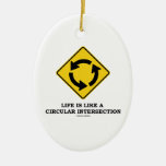 Life Is Like A Circular Intersection (Sign Humor) Christmas Ornament
