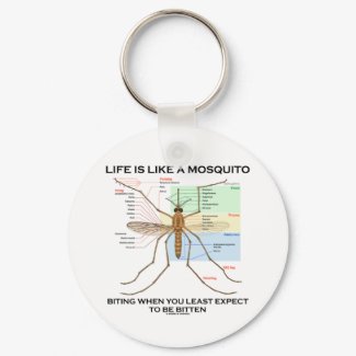 Life Is Like A Mosquito Biting When Least Expect keychain