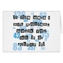 Life is like math greeting card