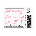 Life is More Fun with Polka Dot Shoes Postage Stamps