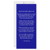 Life Is Not Only About Me Rack Cards