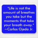 "Life is not the amount of breathes you take bu... mousepads