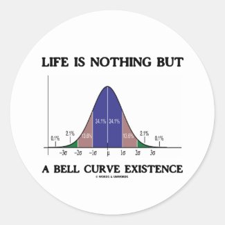 Life Is Nothing But A Bell Curve Existence Round Stickers