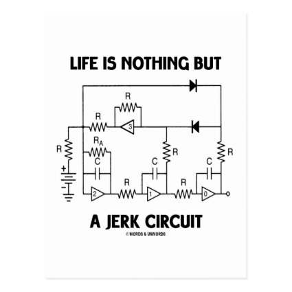 Life Is Nothing But A Jerk Circuit (Physics Humor) Postcard