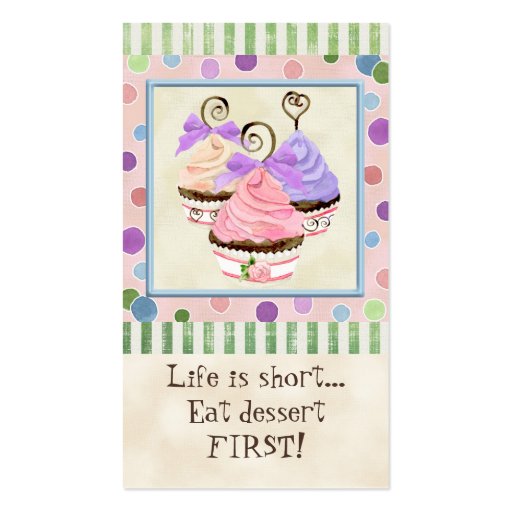 Life is Short Cupcakes - Business Cards (front side)