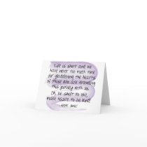 Life is short - Note Card