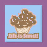life is sweet chocolate cupcake