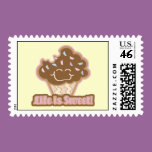 life is sweet chocolate cupcake