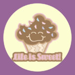 life is sweet chocolate cupcake