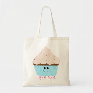 Life is Sweet Cupcake tote bag bag