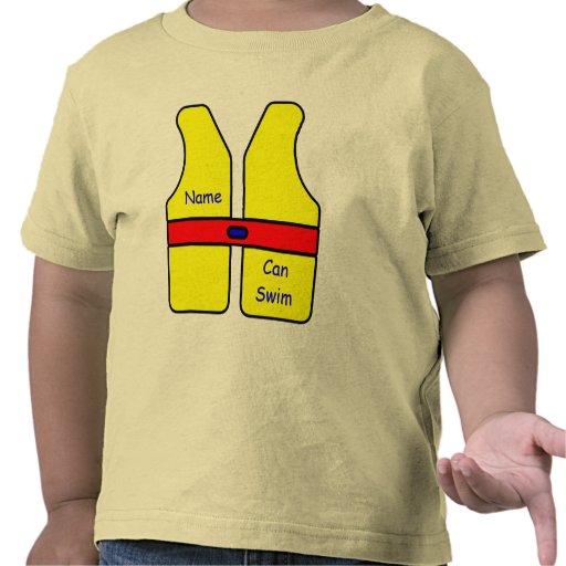 Life Jacket Name I Can Swim Toddler Tshirt Zazzle