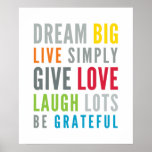 LIFE MANTRA positive cool typography bright colors Posters