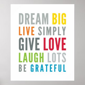 LIFE MANTRA positive cool typography bright colors Posters