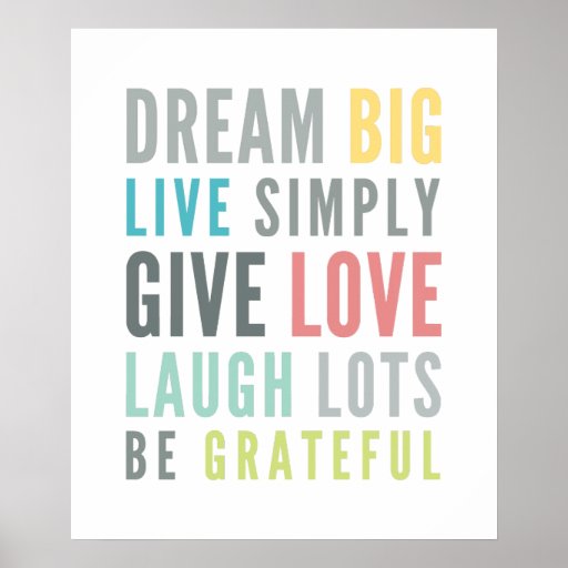LIFE MANTRA QUOTE positive typography pastel color Posters