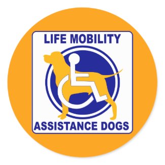 LIFE MOBILITY ASSISTANCE DOGS STICKERS
