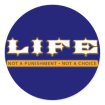 LIFE: Not a Punishment, Not a Choice Round Stickers